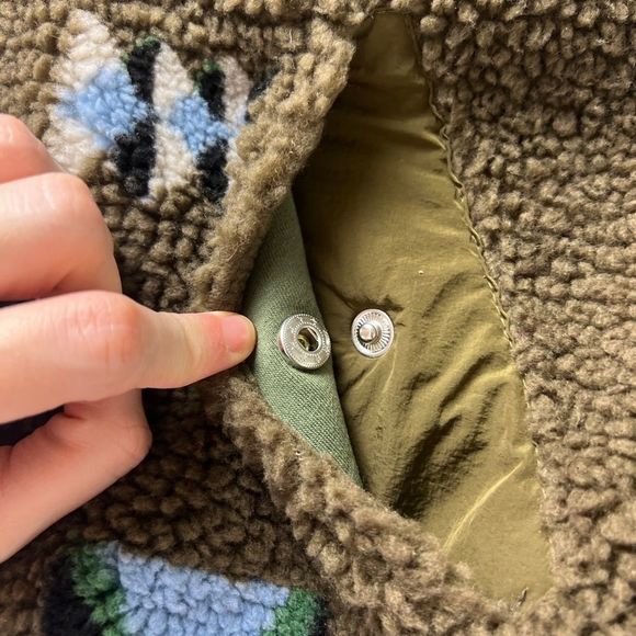 Scotch & Soda Jacquard Sherpa Pop-Over Hoodie Sweatshirt In Military Gre… - Picture 10 of 14